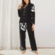 thumbnail image 2 of Balery Gothic Skull Drape Conjunto de Pijama con Estampado para Mujer, Conjunto de Dos Piezas con Manga Larga, Ropa de Dormir Suave con Bolsillos, Pijamas Cómodos-Small, 2 of 7