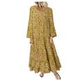 thumbnail image 1 of Babysbule 2022 Robes pour Femmes Liquidation Femmes Grande Taille Décontracté Ample Sans Manches Floral Quotidien Lin Imprimé Longue Robe Maxi, 1 of 7