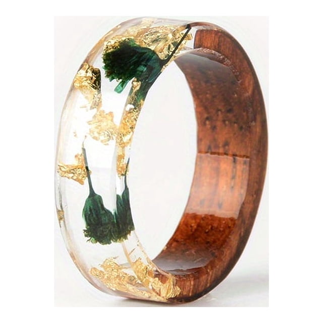 Bague en Résine de Bois Fait Main - Cadeau d'Anniversaire Parfait pour Femmes et Filles