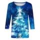 thumbnail image 3 of Camisetas de Manga Larga de las Mujeres Imprimir Navidad Cuello Redondo 3/4 Manga Suéter, Top Casual para las Vacaciones, 3 of 5