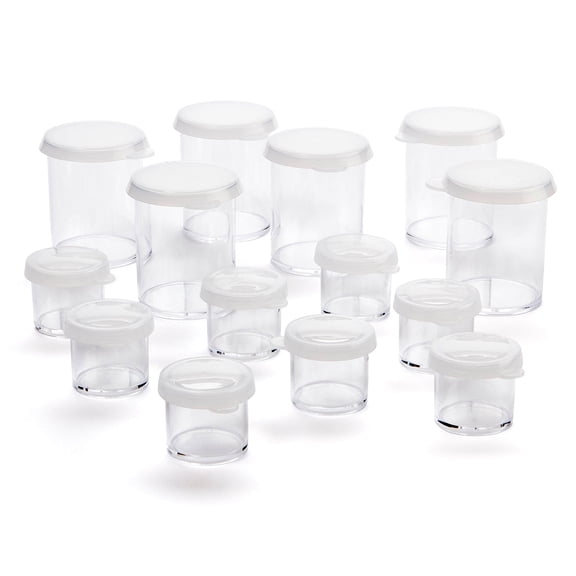 KINGART® Studio Multipurpose Plastic Storage Cups, Set of 14