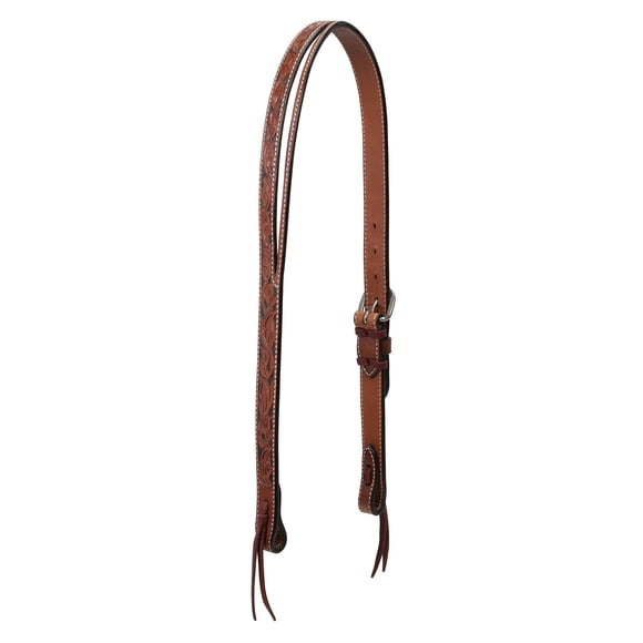 Turquoise Cross Floral Carved Belt Headstall, Chestnut