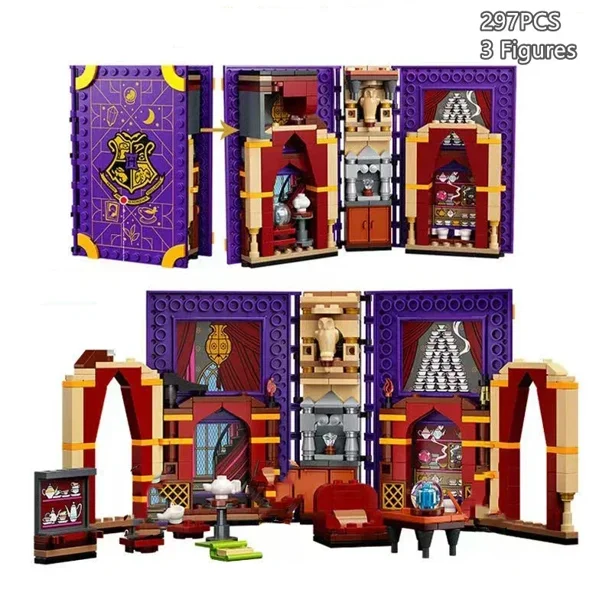 Bloques de construcción de libros mágicos, pociones, dijes, hierbas, libros de clase, ScripttsWizards, momento, juguetes, Kit de regalos, ladrillos para niños