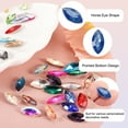 thumbnail image 3 of Uxcell 50Pcs Rhinestones en forma de ojo de caballo de vidrio con respaldo puntiagudo para hacer joyas, azul 4x8mm, 3 of 6