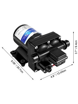 VEVOR 12V Pressure Water Pump, Self Priming Sprayer Pump with 3 GPM, 55 PSI Diaphragm Pump