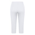 thumbnail image 7 of Capri Leggings For Women, Women's Legging, Comfortable Elastic Waist Capri Trousers Fashion Tight Stretchy Summer Pants Solid Color 3/4 Length Shorts Casual Ruched Going Out Shorts White XXL, 7 of 7