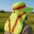 thumbnail image 5 of High Visibility Reflective Work Safety Sun Hat with Neck Flap, Wide Brim UV Protection Hat With Top Vents, Breathable Cooling Mesh for Summer Heat, 5 of 6