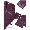 thumbnail image 6 of UVN Fall Pajama Set for Women Embroidered Floral Button Up Tops with Drawstring Pocket Pants Ladies Casual Lounge Set, 6 of 9