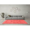 thumbnail image 3 of Ahgly Company Indoor Round Abstract Red Modern Area Rugs, 5' Round, 3 of 4