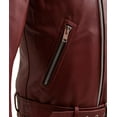 thumbnail image 5 of First Mfg Co - Fillmore - Men's Motorcycle Biker Riding Oxblood Leather Jacket - Medium - Action Back Armor pockets Belted Grommets Gussets, 5 of 5