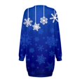 thumbnail image 5 of Fiaer Christmas Snowflake Long Sleeve Dress for Women Sweatshirt Dress Fall Fashion Outfits Casual Mini Dress Blue XXXL, 5 of 5