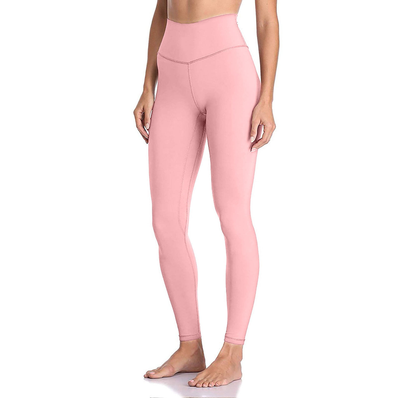 Side Pockets Seam Detail Ankle-Length Leggings in Nude Pink - Retro, Indie  and Unique Fashion