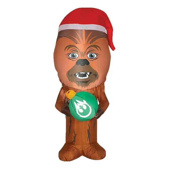 Gemmy Inflatable Star Wars Chewbacca with Santa Hat LED Lighted Yard Decoration -