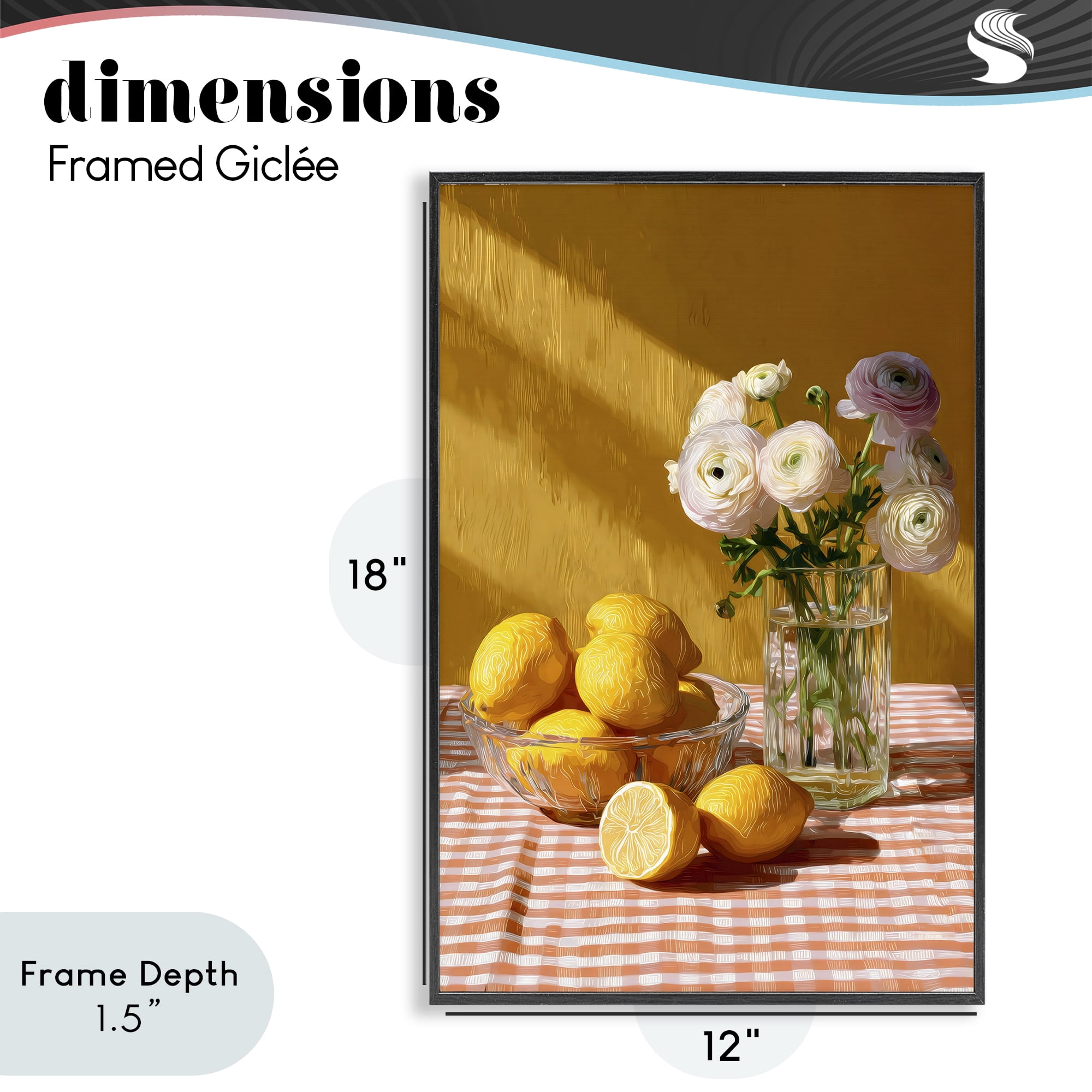 Stupell Industries Lemony Breakfast Arrangement Black Framed Giclee Art, design by Petal Prints Design