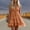 Orange, variant on Women's Solid Color Spaghetti Strap Mini Dress Deep V‑Neck Tiered Lace Ruffle Summer Casual Dress Yellow XL(XL)