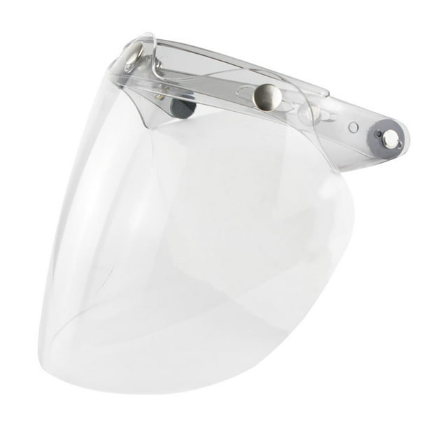 Visera protectora de 3 broches para cascos abiertos de motocicleta, parabrisas y cara. Claro