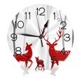 thumbnail image 2 of Reloj de pared con ciervo rojo y abedul, silencioso, de 10 pulgadas, estilo rústico retro, decorativo para sala de estar, cocina, hogar, baño y dormitorio, 2 of 7