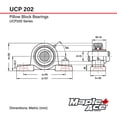 thumbnail image 3 of MAPLE ACE UCP202 15mm Bore Pillow Block Bearing 2-Bolt Solid, 3 of 5