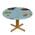 thumbnail image 3 of Orinice Construction Theme Round Table Cover Stain Resistant Washable Indoor Outdoor Tablecloth Kitchen Dining Wedding Parties Picnic Farmhouse 100% Polyester Fiber 54-58, 3 of 8