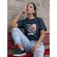 thumbnail image 2 of Cheerful Devil Techno Style T-Shirt Women -Image by Shutterstock, Female Large, 2 of 4