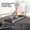 thumbnail image 2 of Yoozoo 2 in 1 Folding Treadmill, Under Desk Electric Treadmill with LED Display Bluetooth Speaker Remote Control, 220 lbs Max Capacity, 2 of 5