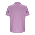 thumbnail image 6 of LODIENY Mens Short Sleeve Dress Shirts Wrinkle Free Casual Stretch Button Down Business Shirts Summer Untucked Dress Shirt Wedding Prom Tops Purple S, 6 of 7