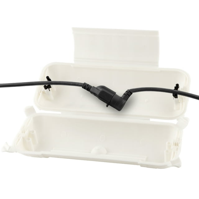 Boîtier de Connexion Étanche IP44 pour l'Extérieur par Restmo, Housse de Rallonge Électrique Résistante aux Intempéries, Boîtier d'Étanchéité de Sécurité pour Protéger les Décorations des Fêtes, Bande Lumineuse DEL, Outil Électrique, Fontaine, Blanc