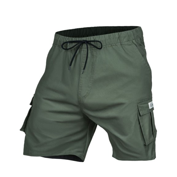 Mrzhqd Shorts Mens Casual Drawstring Plus Size Summer Shorts Multi Pockets Cargo Pants Army Green 4Xl