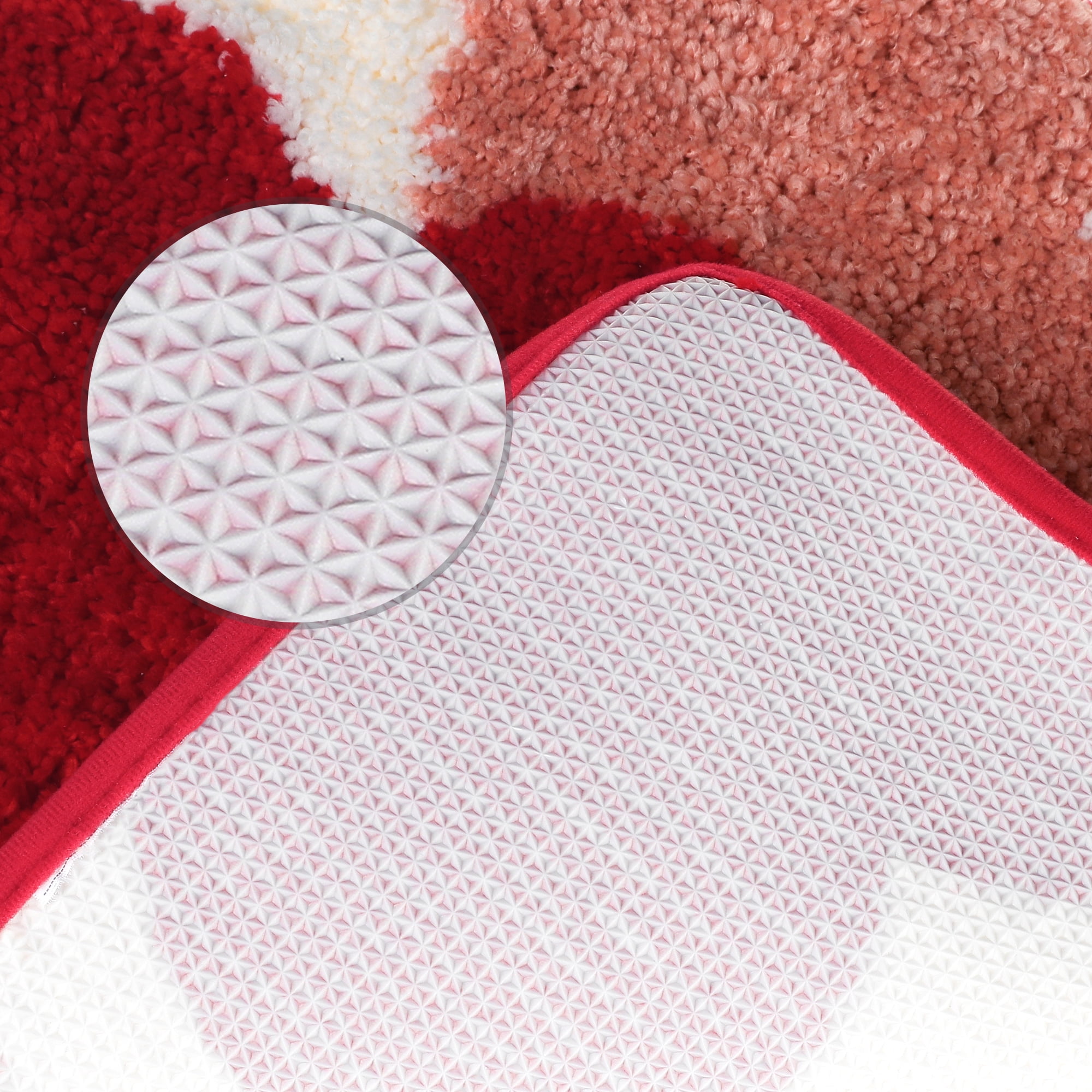 Unique Bargains Soft Bath Rugs Non-Slip Bathroom Rug Cute Water Absorbent Thick Bath Mat Love 16" x 24"