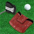 thumbnail image 5 of Haosy Glittering Stars on Red Golf Mallet Putter Cover Strong Magnetic Leather Golf Club Headcover Closure, 5 of 7