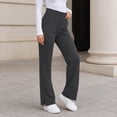 thumbnail image 4 of MOONDU Women's Fleece Lined Flare Leggings with Pockets High Waisted Thermal Warm Bootcut Yoga Pants Winter Casual Trousers 8 Colors S-XXL, 4 of 9