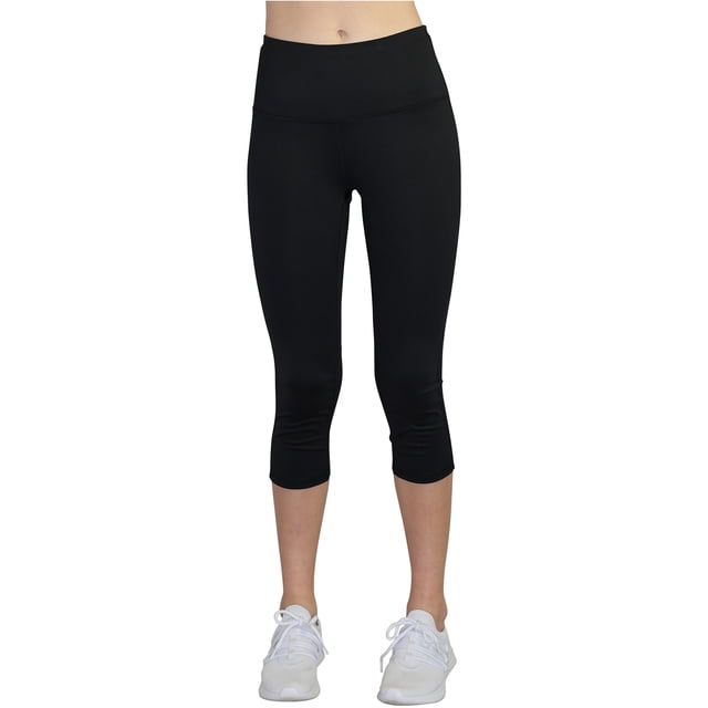 Pantalones deportivos de compresión Reebok Align High Rise Capri para mujer, negro, mediano
