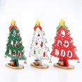 thumbnail image 2 of Árbol de Navidad de madera, decoración festiva para mesa de manualidades (1 unidad, blanco), 2 of 4