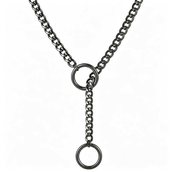 DESIGNICE Heart O Ring Slip Chain Choker Necklace for Women Men Stainless Steel Cuban Chain Y-Shape Necklaces Punk Rock Collar Adjustable Lariat Y Necklace Prom Necklaces Jewelry