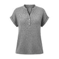 thumbnail image 6 of Arnsht Womens Short Sleeve Shirts V Neck Summer Sweaters 2026 Spring Business Tunic Tops Dressy Casual Work Blouses Gray M, 6 of 6