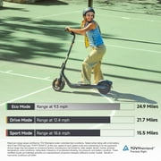 Segway E2 Pro Electric Scooter, 18.6 mph Max Speed, 21.7 Miles Max Range, Teens and Adults, Black