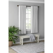 Mainstays Solid Color 100% Blackout Rod Pocket + Back Tab Single Curtain Panel, White, 50 x 63
