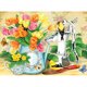 thumbnail image 1 of Taladro de pintura de diamante (DE5229) mosaico de decoración del hogar redondo completo DIY (B3344 florero pájaro) 45x60cm FLhrweasw Nuevo, 1 of 1