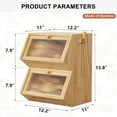 thumbnail image 2 of Double Layer Bread Box for Kitchen Countertop, Large Bamboo Bread Storage Container for Homemade Bread, Farmhouse Bread Holder for Kitchen Counter Cabinet, Pantry, Cupboard (Natural, Medium), 2 of 16