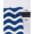 thumbnail image 6 of Navy Blue White Curtains 54 Inch Length, Sheer Curtains for Bedroom Living Room Window Abstract Waves Water Ripple Striped Rod Pocket Voile Drapes Kitchen Curtains Small Half Window 42"x54" 2 Panels, 6 of 6