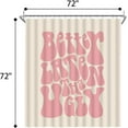 thumbnail image 2 of Better Late Than Ugly Shower Curtain Funny Letter Printed Curtains Waterproof Curtain Set Cute Bathtub Decor Bathroom Accessories with 12 Rustproof Metal Hooks (Pink,W 72" x H 72"), 2 of 6