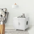 thumbnail image 3 of Teamson Pets Dyad Wooden Cat Litter Box, Alpine White, 3 of 15