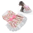 thumbnail image 4 of Vestido Para Suave Transpirable Lindo Elegante Vestido Floral Para Cachorro Con Lazo Para Boda Diaria Fiesta De Cumpleaños Rosa, 4 of 7