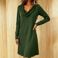 thumbnail image 6 of Sweater Dress for Women Long Sleeve Winter Knitted Dresses Elegant Fall Sweater Green XL, 6 of 7