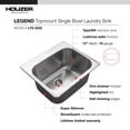 thumbnail image 2 of Houzer Laundry 25 inch Stainless Steel Drop-in Topmount 1-hole Single Bowl Sink 12 inch Deep Laundry Sink - LTS-2522-1, 2 of 7