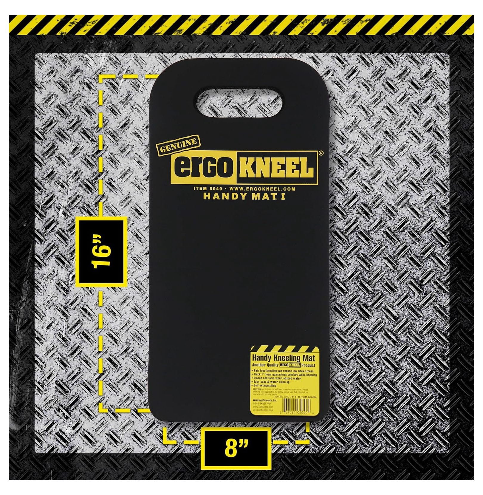 Foam Kneeling Pad – Extra Thick 1” Kneeling Mat 8” x 16” | Working Pad for Knees & Back | Heavy-Duty Anti-Fatigue Knee Cushion | Portable Industrial Kneeling Pad, Garden Mat