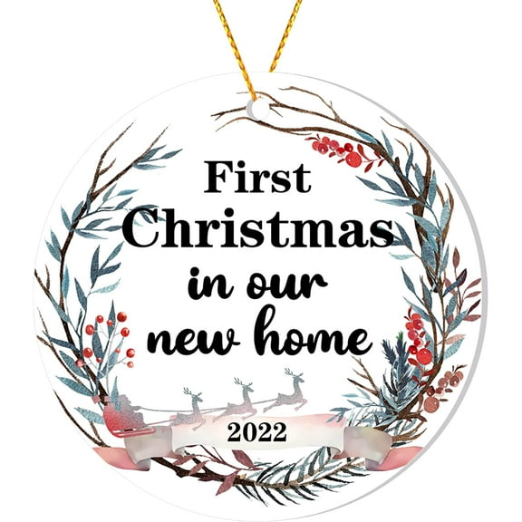 SUMAX1989 Our First Christmas in Our New Home 2022, 1st Christmas Tree House Ornament 3"