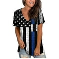 thumbnail image 2 of T-Shirts for Women Trendy, Women's V Neck T Shirt Summer American Flag Tunic Tops Casual Short Sleeve Patriotic Flowy Blouse Shirt, 2 of 6