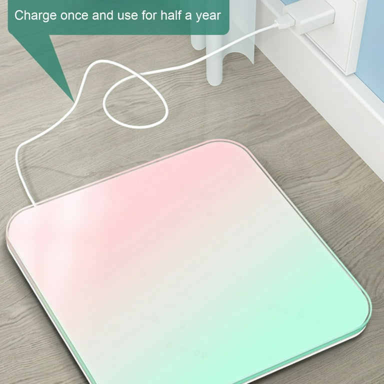 USB Charging Digital Scale Body Weight Gradients Color Bathroom