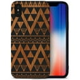 thumbnail image 1 of Case Yard Wooden Case for iPhone-X Soft TPU Silicone cover Slim Fit Shockproof Wood Protective Phone Cover for Girls Boys Men and Women Supports Wireless Charging Negative Triangle Pattern Design, 1 of 7